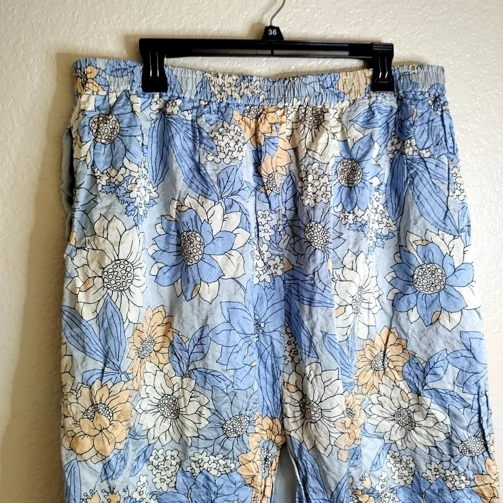 J. Crew collection textured satin skirt top set pale cloud zinnia floral sz 2Xl